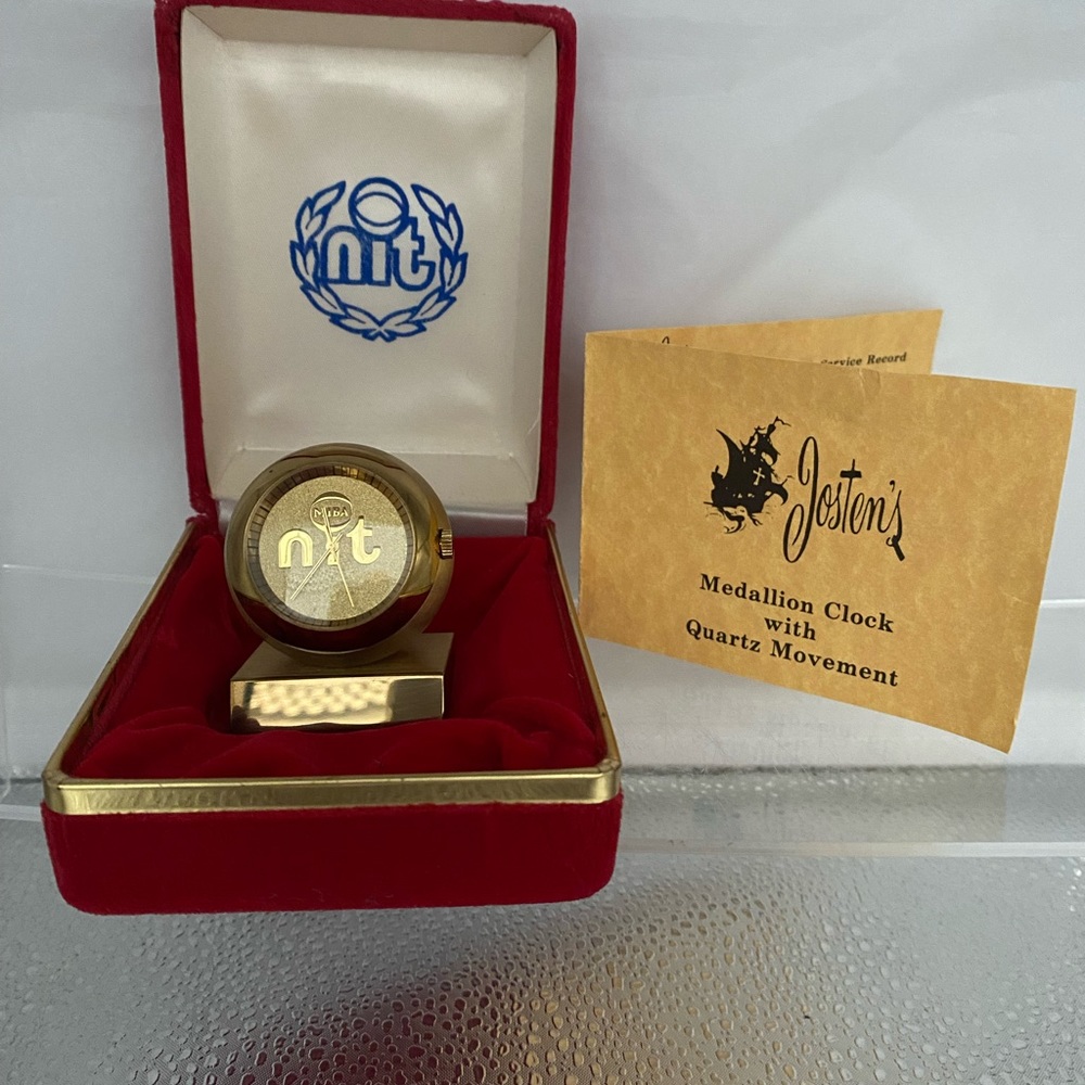 “NiT” National College Basketball- Vintage Commemorative Brass Clock